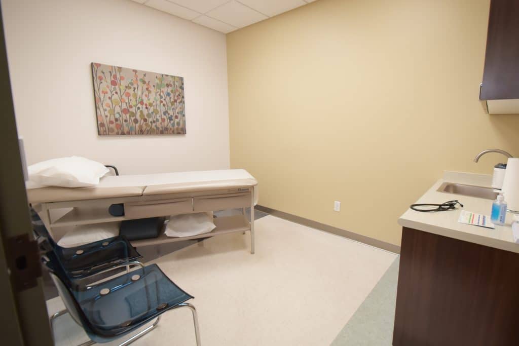 Exam room at FHC in Sandy