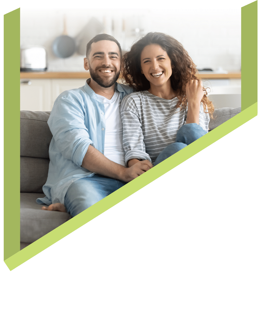 Young couple sitting together